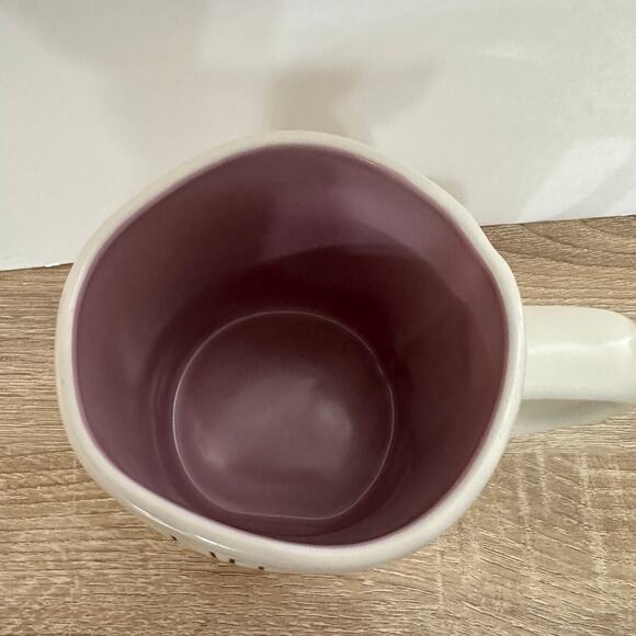 Rae Dunn Artisan LIFE IN FULL BLOOM Spring Big Coffee Tea Mug Purple Inside - Picture 2 of 9